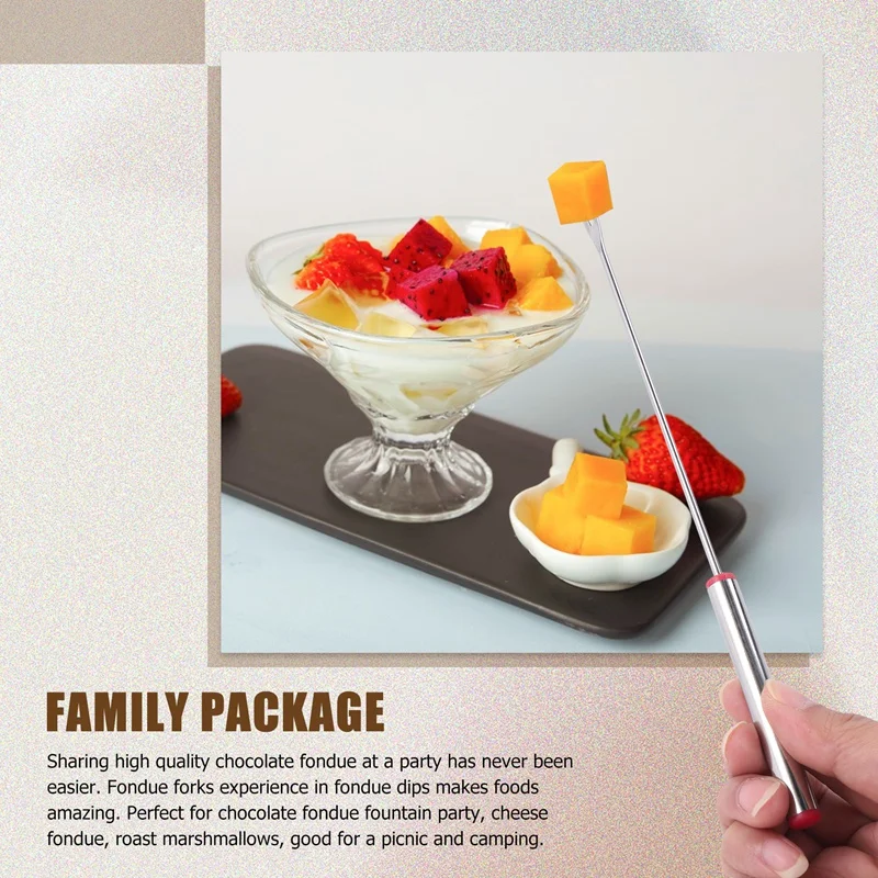 Fondue Cheese Sticks Fondue Set for Maker Cheese, Stainless Steel Fondue Forks Marshmallow Roasting-A62I