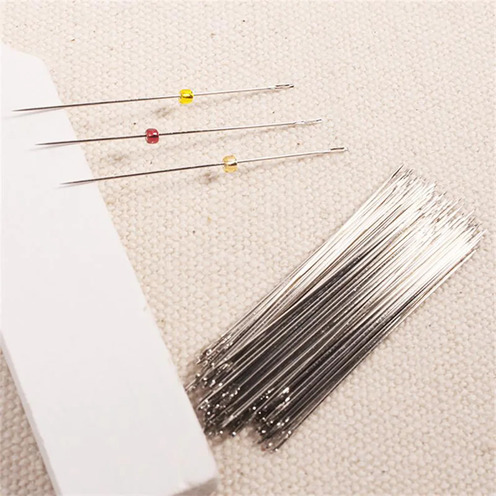 Elongated Metal Beading Needle For Beads Threading String Tambour/Jewelry Bracelet Necklace Pins Making Tools