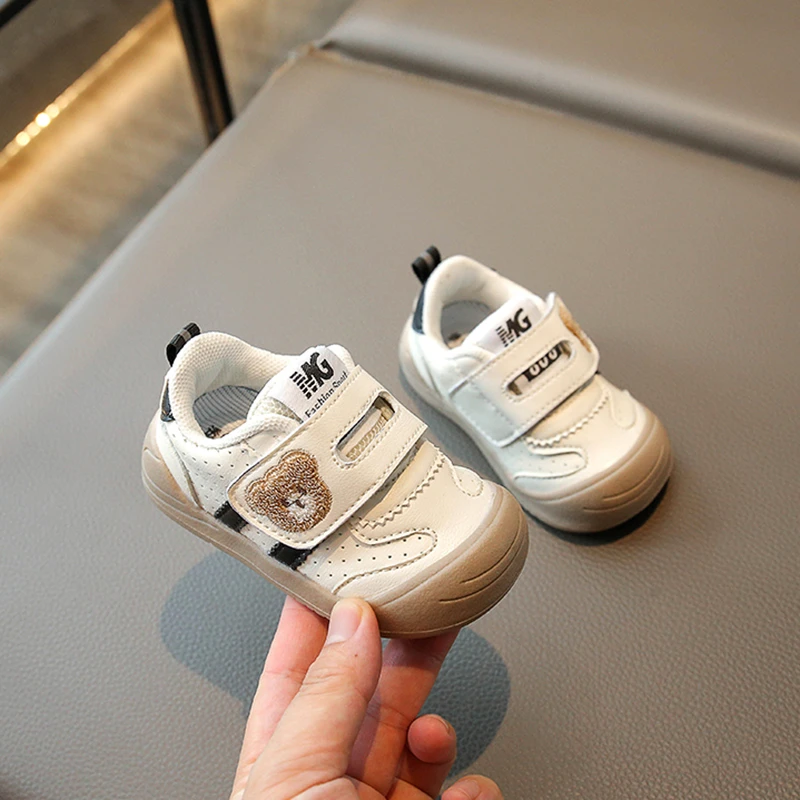 2026 Fashion Toddler Shoes For Baby PU Leather Infant Girl's Sneakers Soft-soled Newborn Boy's Sport Shoes First Step 16-25