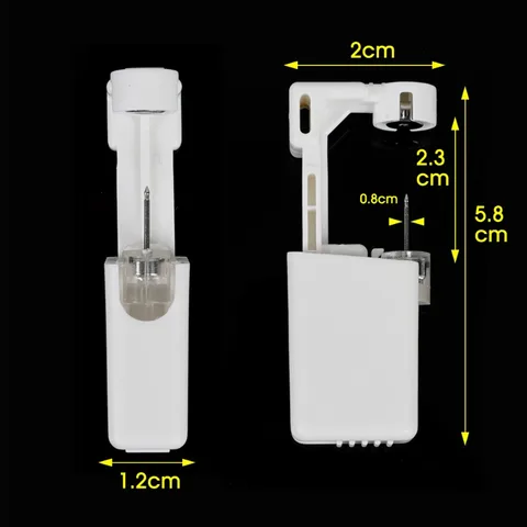 Безопасный, не вызывающий воспалений, одноразовый пистолет для прокалывания ушей, дезинфицирующий инструмент для сережек, гвоздиков, украшений для носа и тела украшения для пирсинга в виде смайликов отзывы - №4