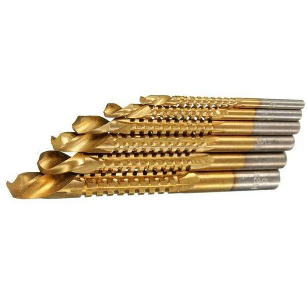 Twist Drill Bit Power Tool Drill High Speed Steel Twist Sawtooth Drill Wood Cutter 3mm/4mm/5mm/6mm/6.5mm/8mm 6pcs