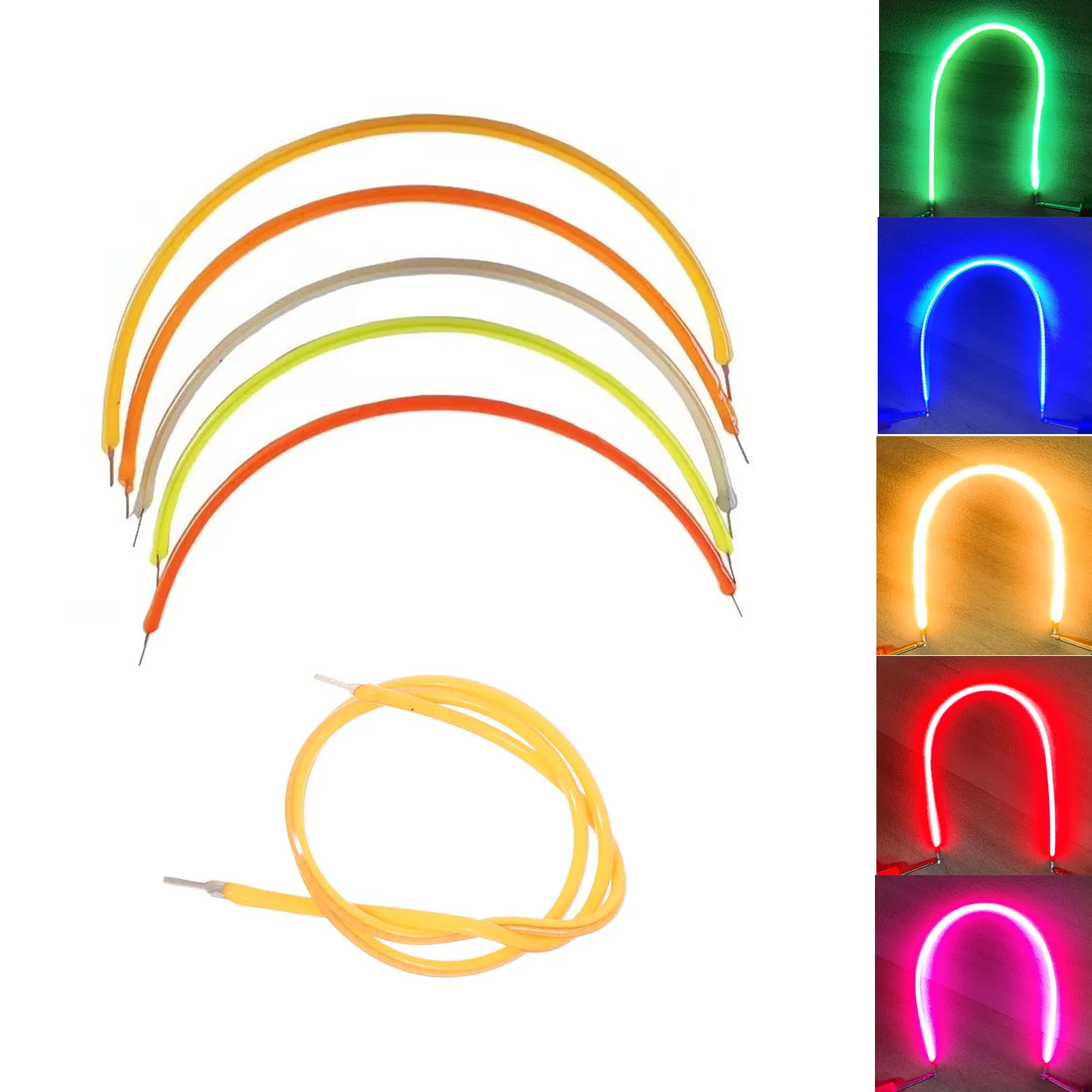 3v Led Soft Filament Light Bulb Accessories 130mm 300mm Red, Green, Blue, Yellow Suitable For Edison Light Bulb Diodes Bendable