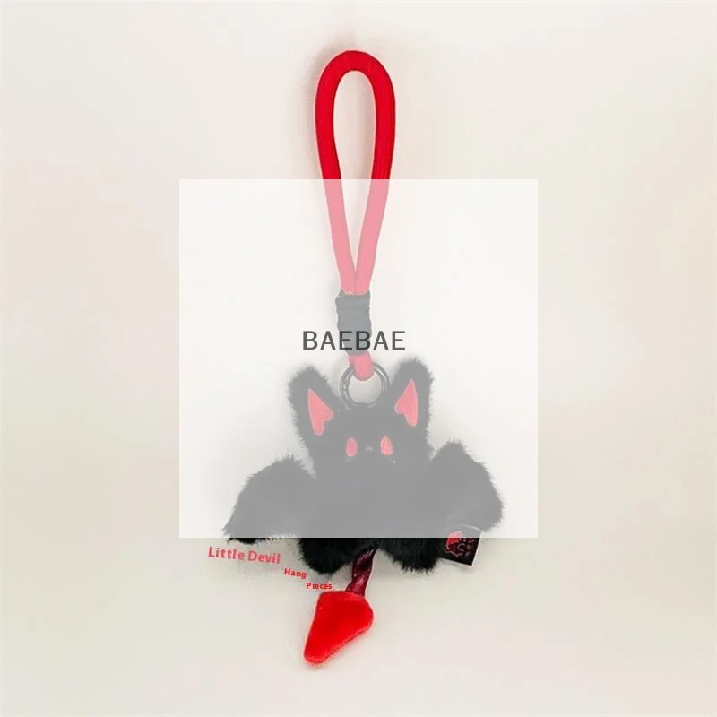 Cute Halloween Bat Little Devil Plush Doll Toy Keychain Lanyard Bag Pendant Backpack Hanging Ornament Keyring Girl Birthday Gift