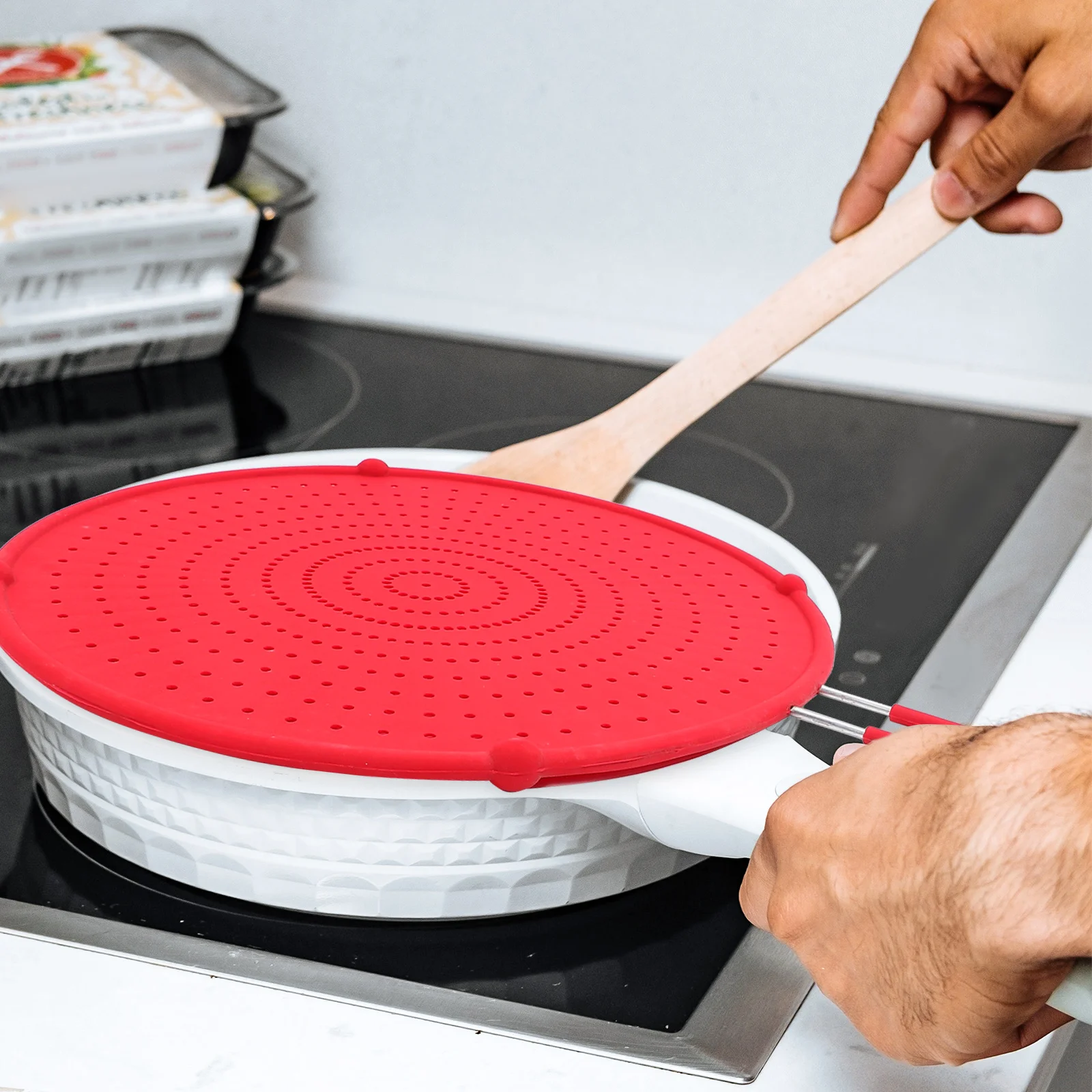 

Stainless Steel Silicone Oil Guard Mesh Pot Lid Splatter Screen Easy Clean Safe Hygienic Long H Anti Oil Splashing