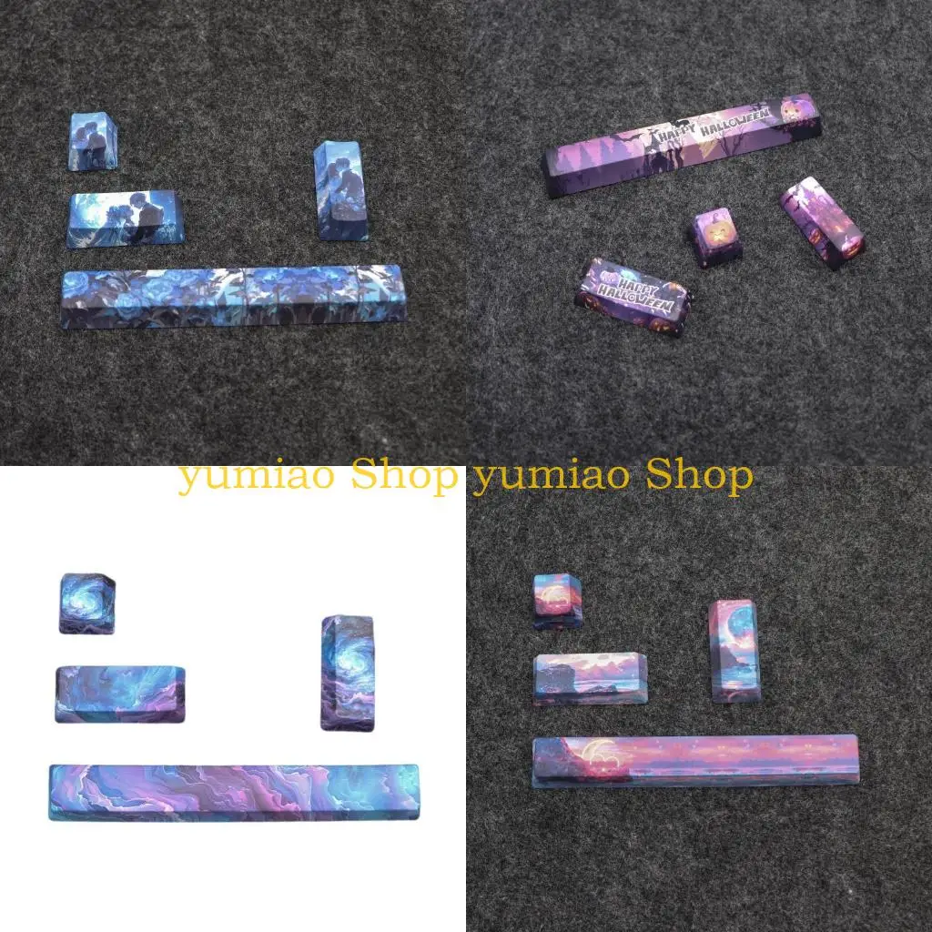 587B 4Keys Esc Entre 6.25u Spacebar Keycap Replaces PBT Heat Sublimated Oem Height Keycaps for Mechanical Keyboards
