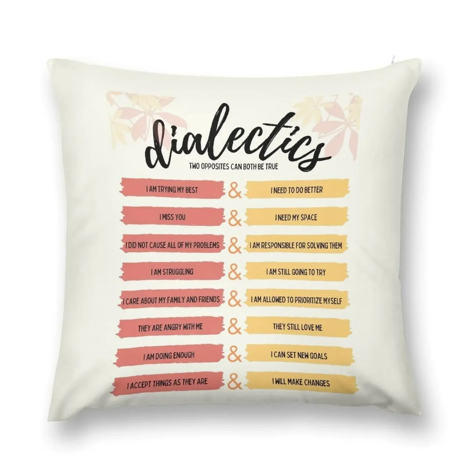 Dialectics - Dialectical Behavior Therapy (DBT) - Mental Health Matters Throw Pillow Decorative Cushion Cover pillow