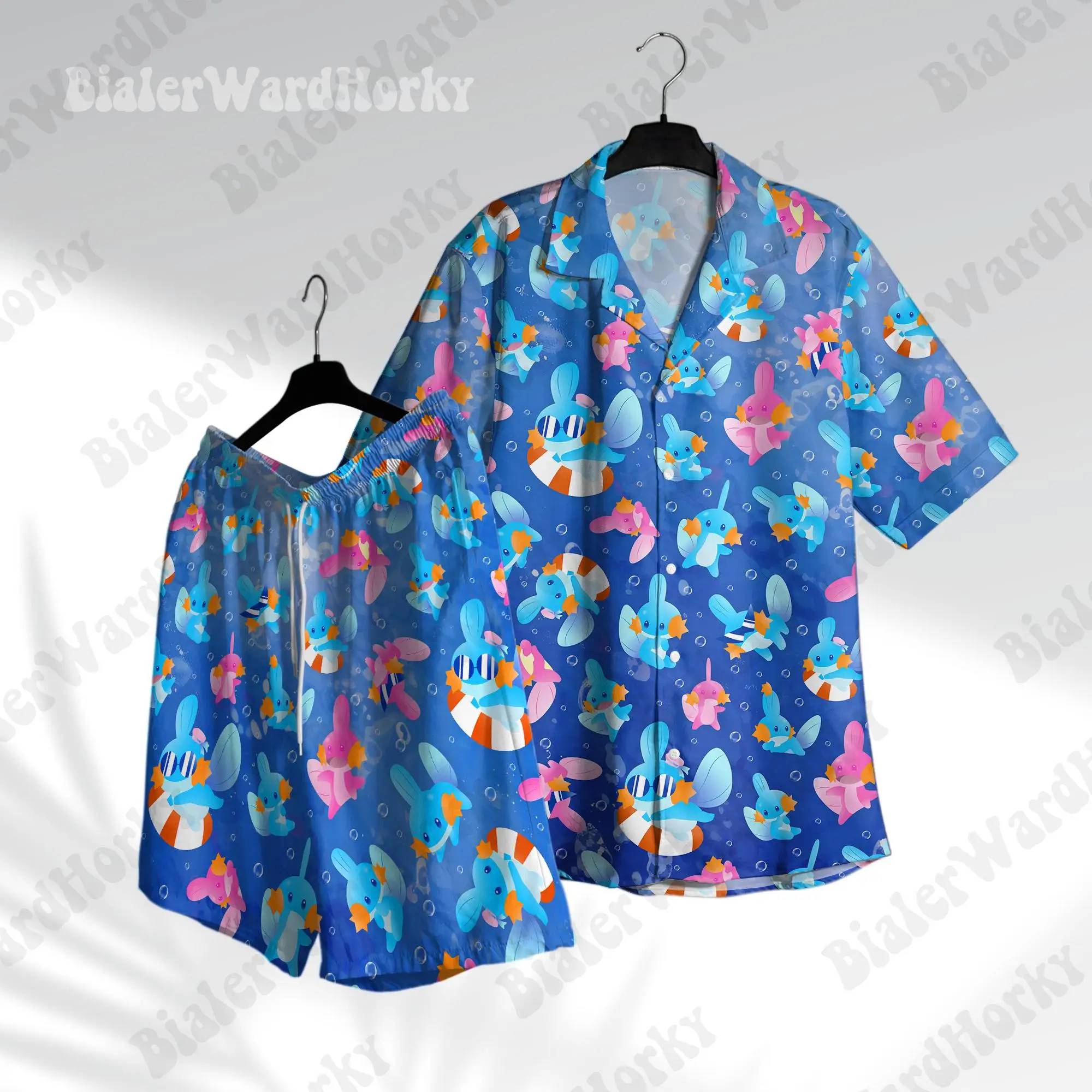 Mudkip Hawaiian Shirt Pokémon Anime Mudkip Grafik-T-Shirt Sommer Freizeit Herren-T-Shirt Kinderkleidung T-Shirt Y2k Frau ﻿ – Detail 2