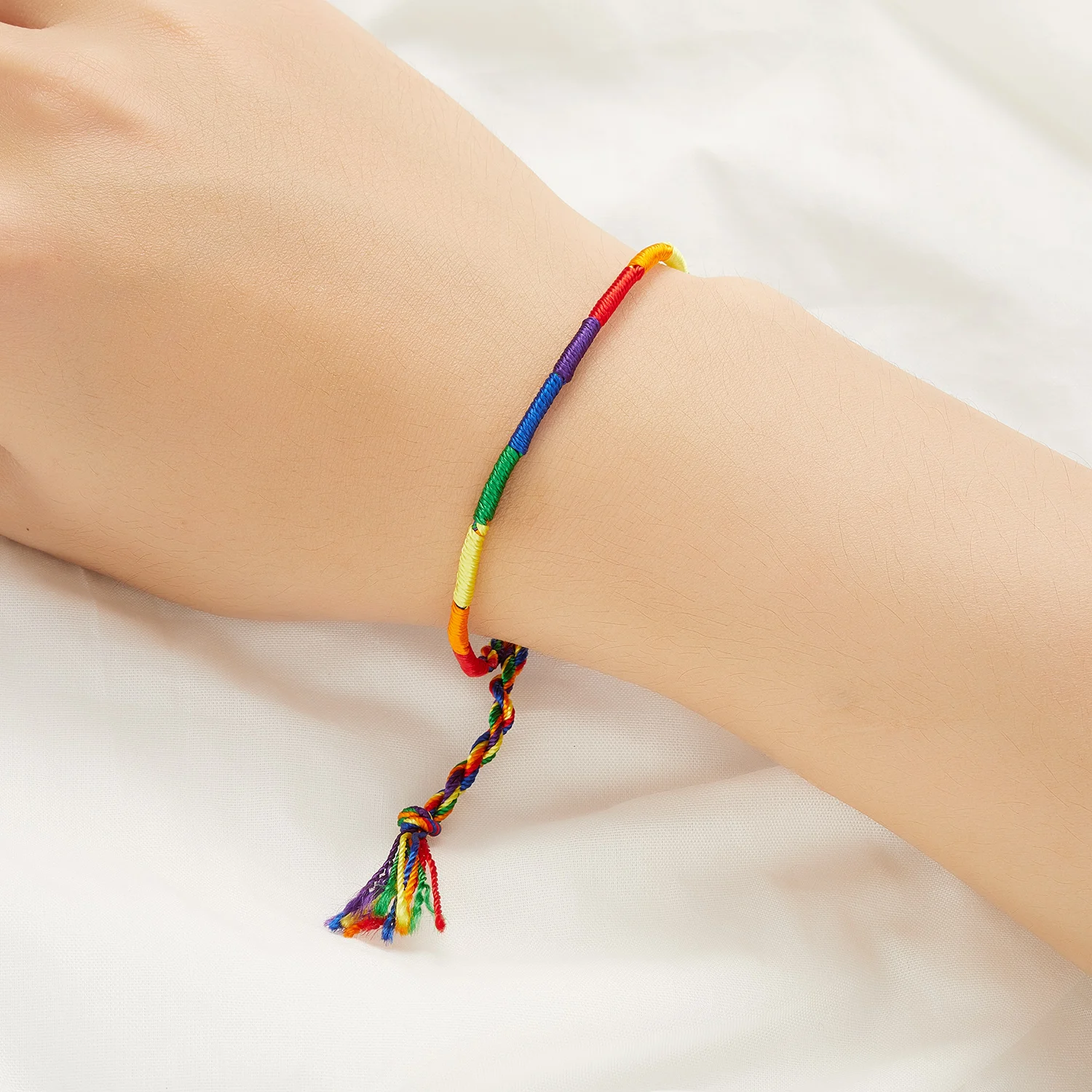 Fashion Woven Rainbow Bracelet for Women Men LGBT Pride Gay Lesbian Braided Bracelets Wristband Unisex Couple Friendship Jewelry