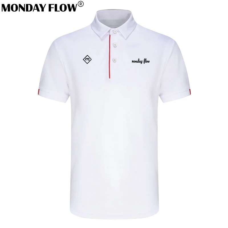 

Monday Flow Men's Golf Shirt Short Sleeve T-shirt Quick-drying Breathable Summer Outdoor Sports Sweat Absorbent Golf Wear