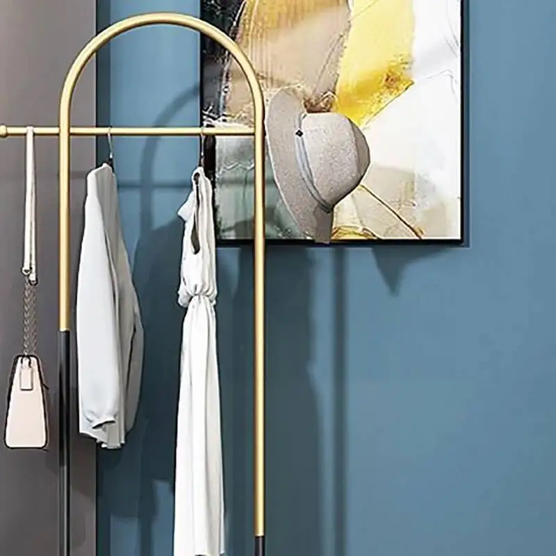 Metal Clothes Stand Rack Coat Shelf Bedroom Black Laundry Entrance Rack Save Space Wieszak Do Przedpokoju Furniture GPF30XP
