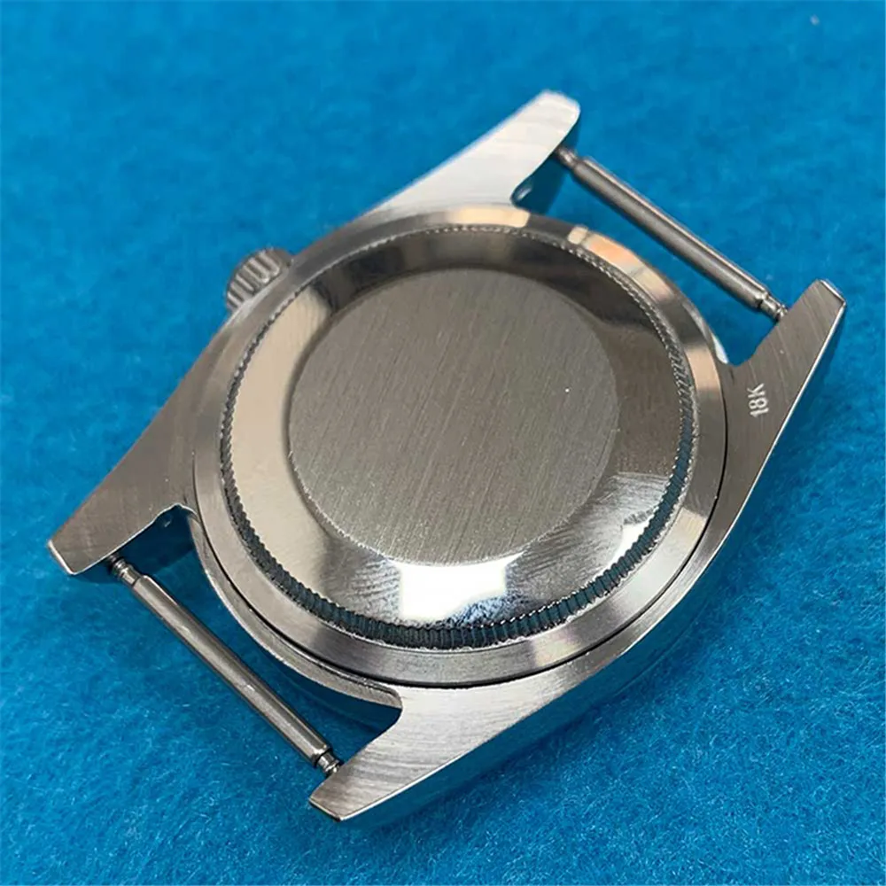 36mm Stainless Steel Watch Case For 8215 2813 8205 8200 Movement Fluted Bezel Mineral Glass Mirror Case Watch Parts