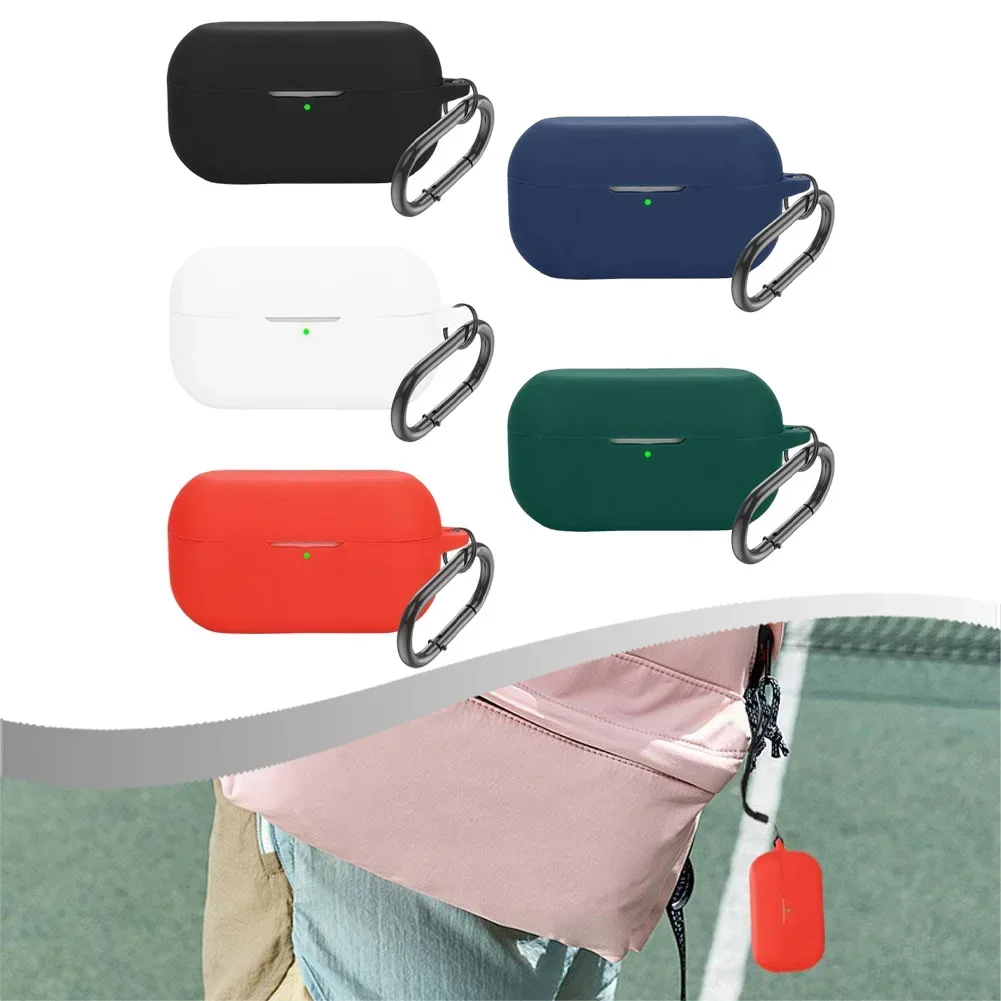 Funda de silicona elegante para Technics EAH-AZ100 con mosquetón, funda protectora para auriculares inalámbricos, accesorios para auriculares