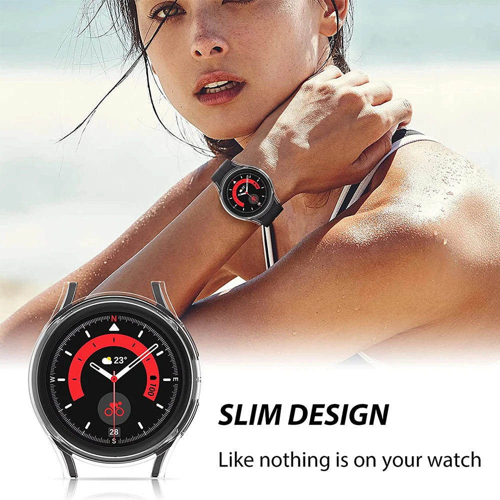 Watch Case for Samsung Galaxy Watch 5 40mm 44mm,Hard PC Bumper Set for Watch Galaxy 5 All-Around Protective Bumper Shell