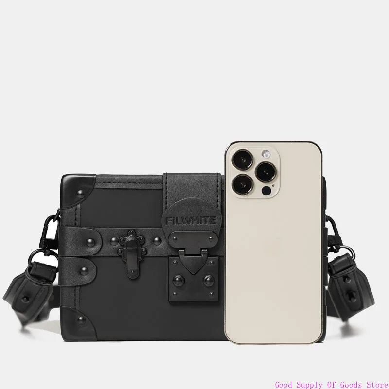 2025 bandolera de hombro de lujo para hombre, bandolera para marido, bolsos de pareja a la moda, bandolera lateral de cuero cuadrada pequeña para hombre Vintage