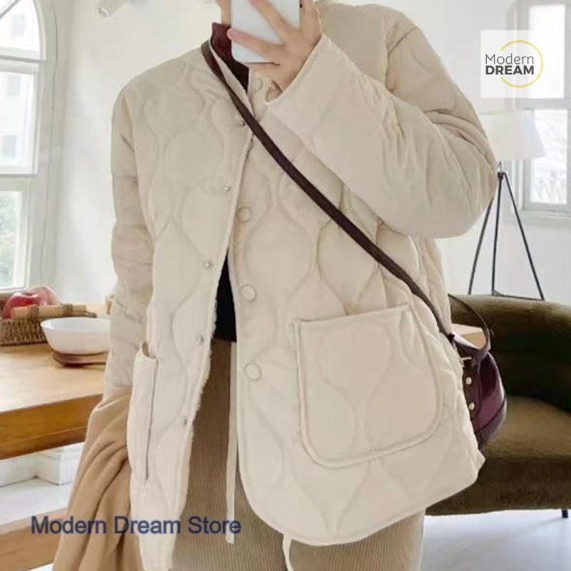 

Korean style plaid loose cotton-padded women's autumn and winter new casual Joker fashion thickened cotton-padded jacket