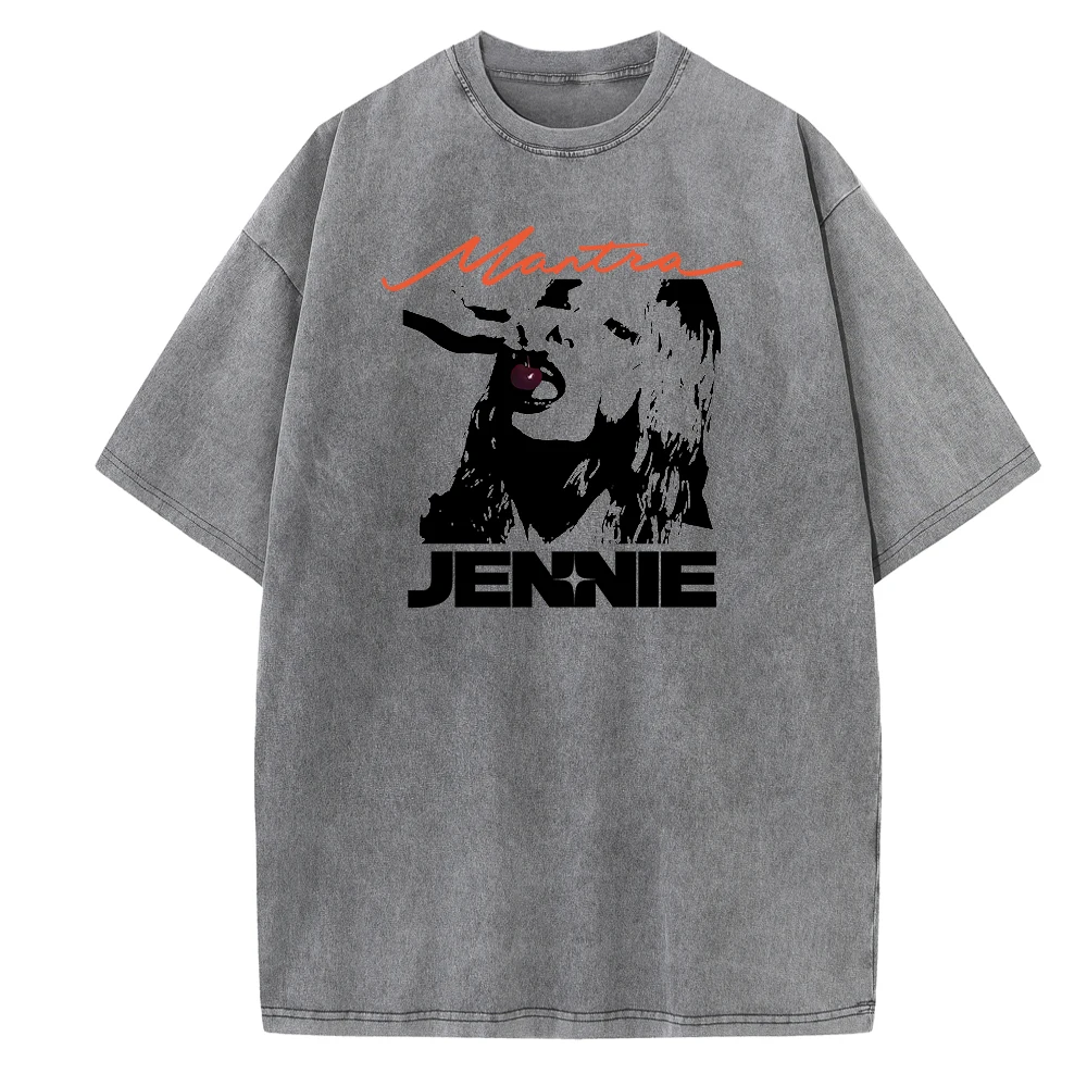 Jennie Mantra Vintage Harajuku Summer Unisex O-Neck Short Sleeve Cotton T-Shirts