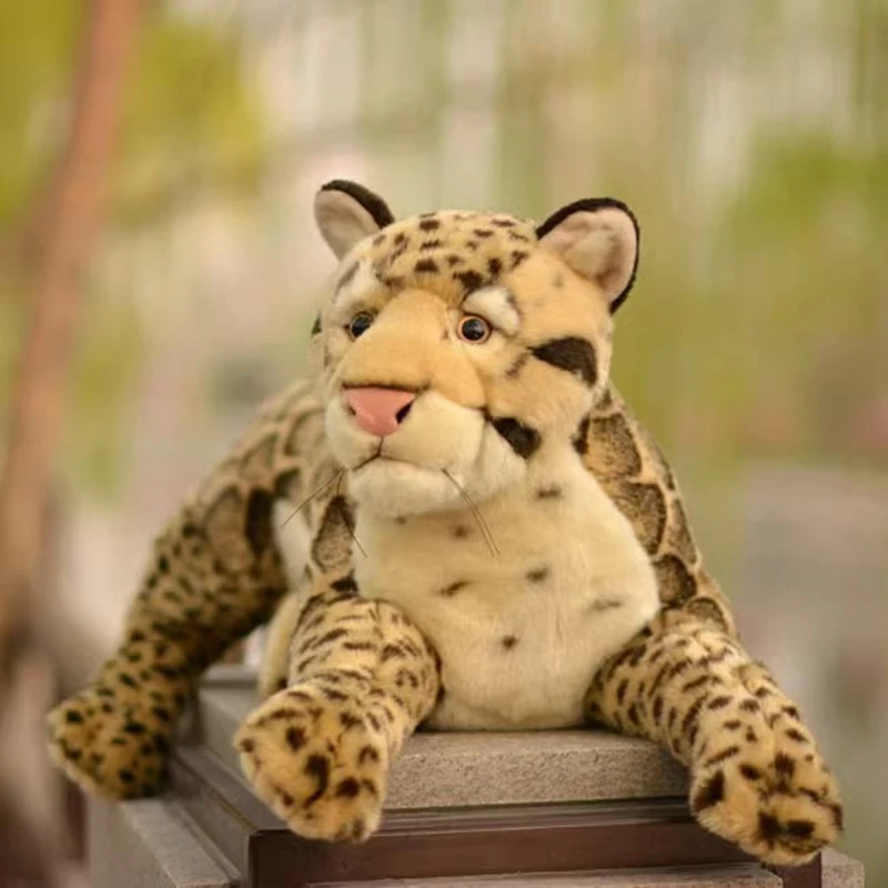 Simulation Animal Leopard Plush Toy Big Soft Animals Snow Leopard Stuffed Doll Gift Teaching Decoration 20.5inch 52cm DY10301