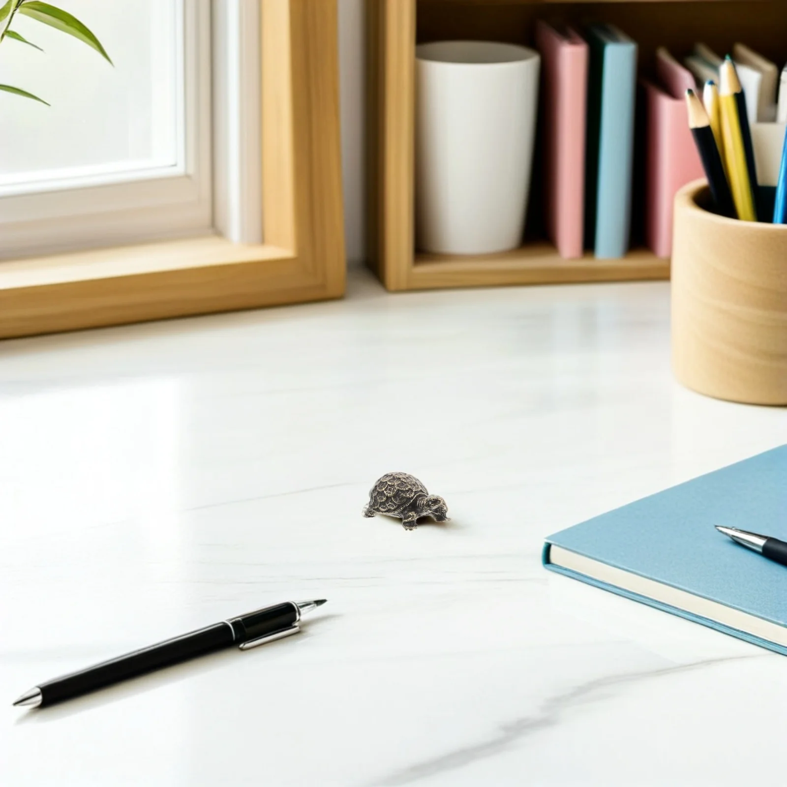 1pcs Alloy Turtle Retro Style Feng Shui Wealth Decor Desktop Luck Ornament Small Animal Sculpture Home Office Decoration