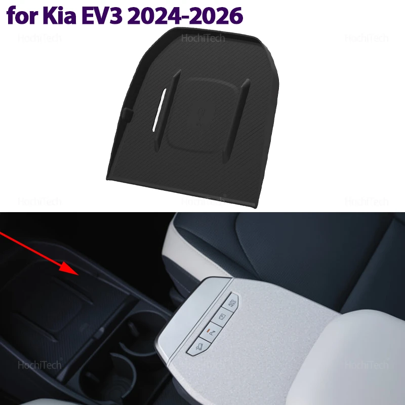 Drahtlose Ladepad Telefon rutschfeste Schnellladegerät Matte Abdeckung Zentrale Steuerung Innenraum für Kia EV3 2024 2025 2026