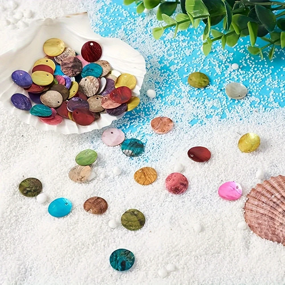12/36/72pcs Boho-Chic MixedColorScallop Shells Bead For DIY Craft ,Beach Vacations, Weddings, Birthdays,  Valentine\'s Gifts