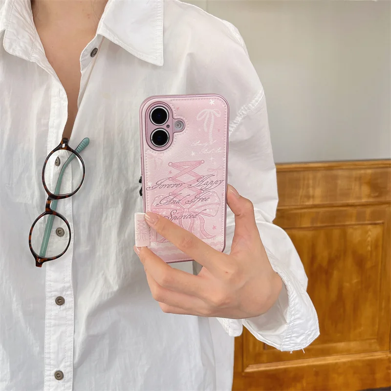 Electroplating powder frame bulging girlish heart bow phone case for iPhone 11 12 13 14 15 16 pro max