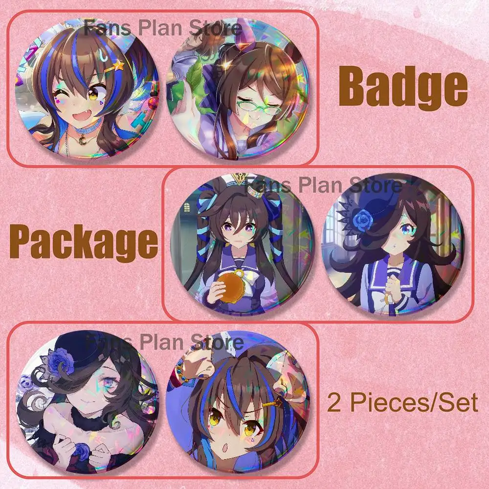 R-Royce Anime Pretty D-Derby 2-piece Set Pins Backpack Clothes Jewelry Accessories Round Brooch Button Badge Fan Collection Gift