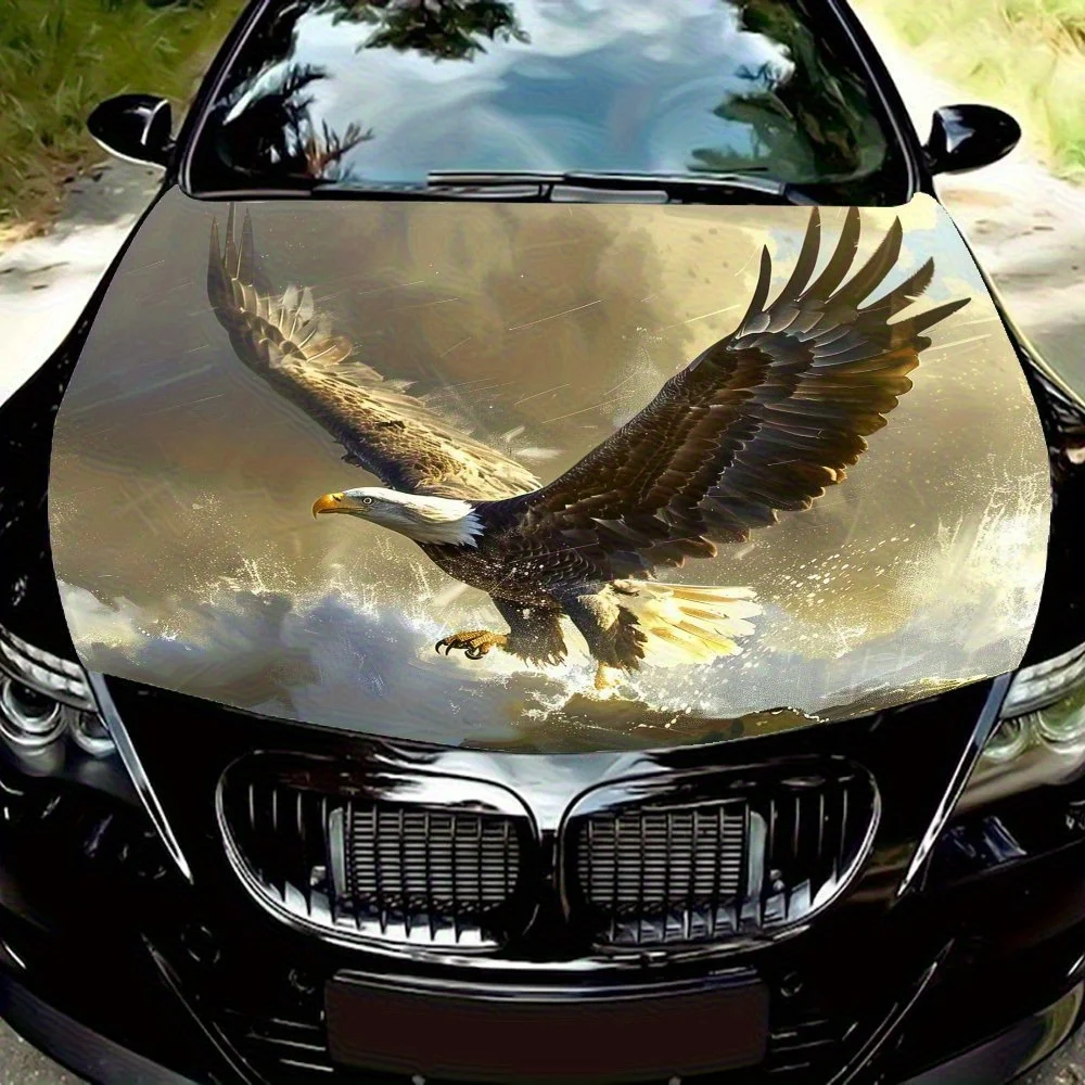 

Eagle Hits Water Car Hood Wrap Color Vinyl Sticker Truck Graphic Bonnet Auto Accessories Decor Decal Gift Easy To Disassemble