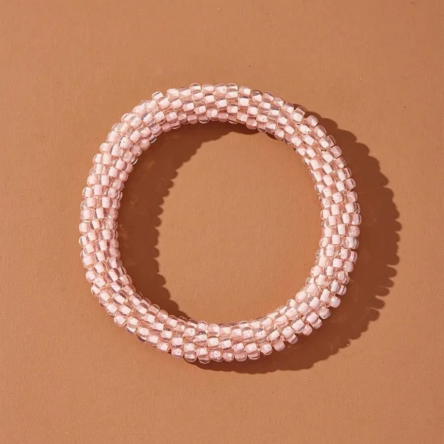 

1 Piece Of Heavy-Duty, Niche Design Glass Seed Bead Crochet Craft Beaded Wrap Bracelet, Elastic Bracelet, Diffuser Seed Bead Br