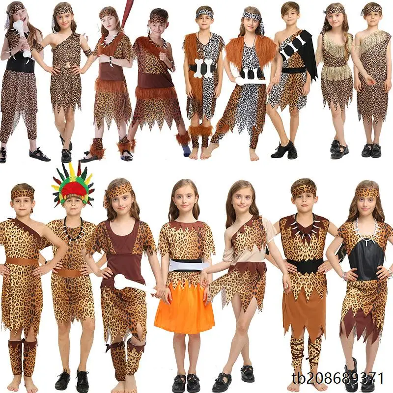 أزياء تنكرية للأطفال بطبعة جلد الدب الهندي البري، ملابس للجنسين لعروض الأداء التنكري #2