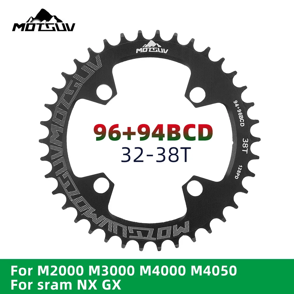 94+96 BCD Symmetrical Bicycle Chainwheel Round 32T 34T 36T 38T MTB Bike Chainring Mountain Crown for M4000 M4050 GX NX X1 Crank