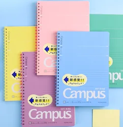 KOKUYO-Cuaderno de anillas blandas de Japón, libreta limitada de Color caramelo, B5, 40 páginas, A5, 50 páginas, papelería japonesa, 1 unidad