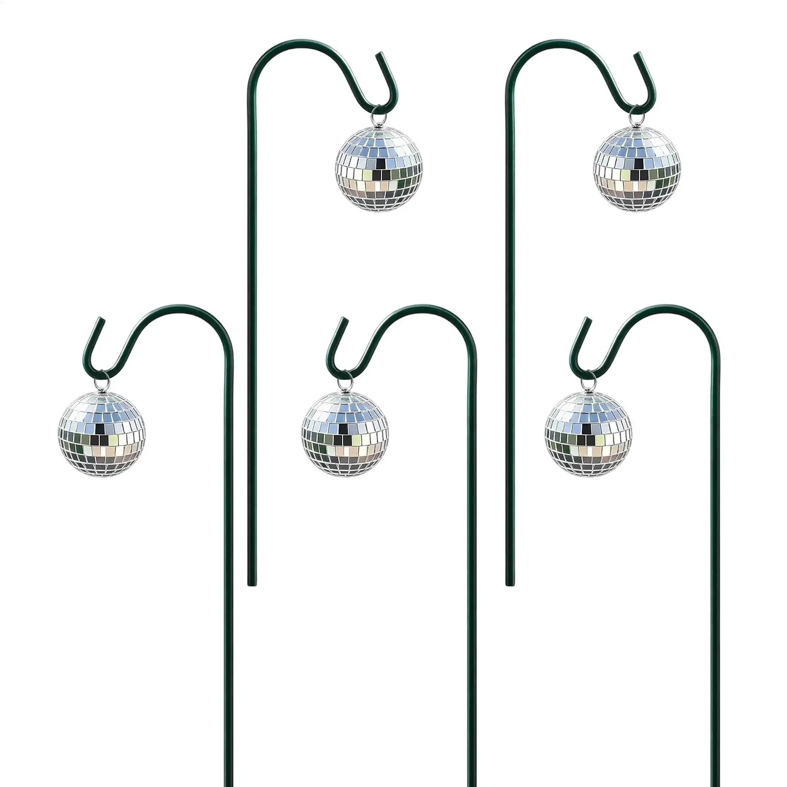 Stakes for Outdoor Plants 5 Piece Pot Ornaments Mini Disco Ball Plant Stake for Planter Patio Lawn Walkway Home Pathway Indoor
