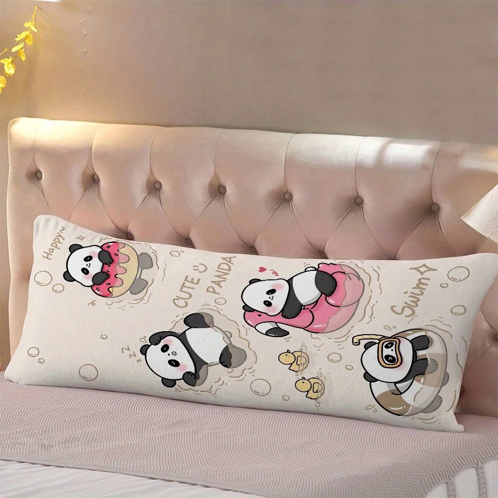 Panda-shaped Pillowcase, Decorative Pillow Cover - Reversible Design, Breathable and Comfortable, Suitable for Side, Back, and S