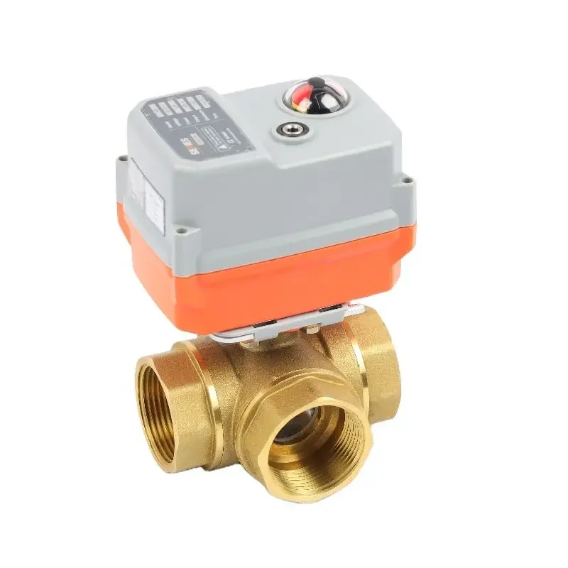 12v 3-way motorised valve dn20 electric Control Water 100mm On and Off wireless 25DN dn32 Motorized Brass Ball Actuator Valve