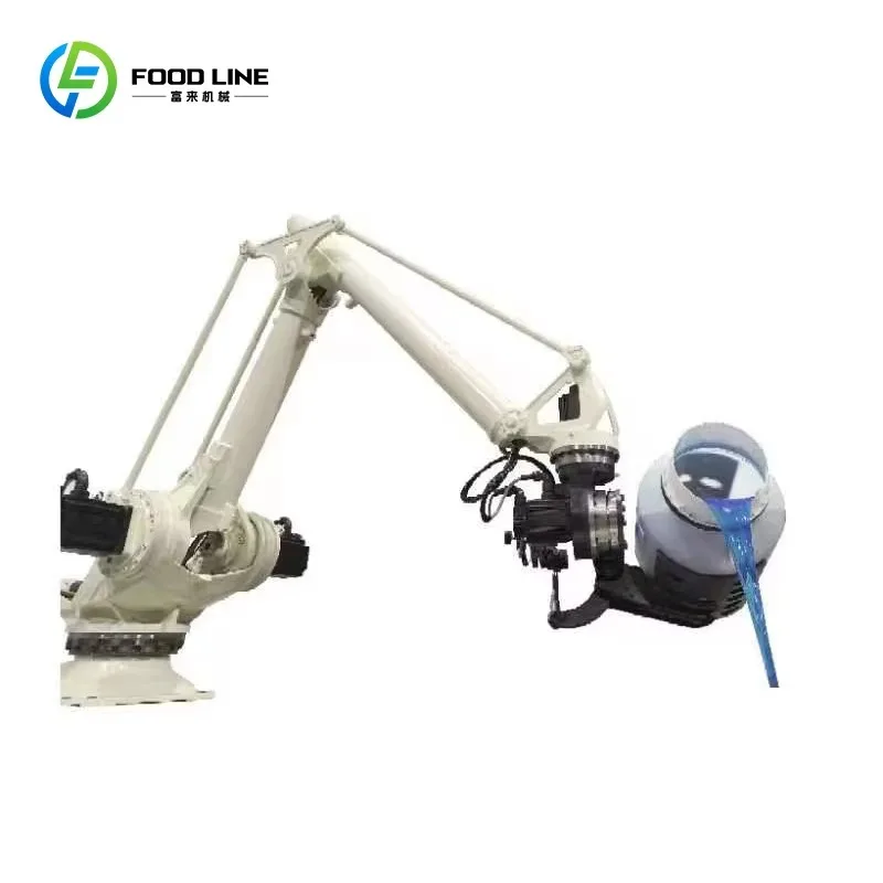 Industrial Pallet Wrap Robot with Heavy Duty Base, Adjustable Wrapping Programs for Secure Packaging of Boxes, Cartons