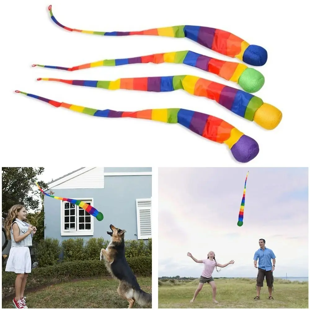 Veilige milieuvriendelijke stof Rainbow Tail Ball Sensorische training Catch Long Tail Zandzak Gooien Zachte BallKid Toy School