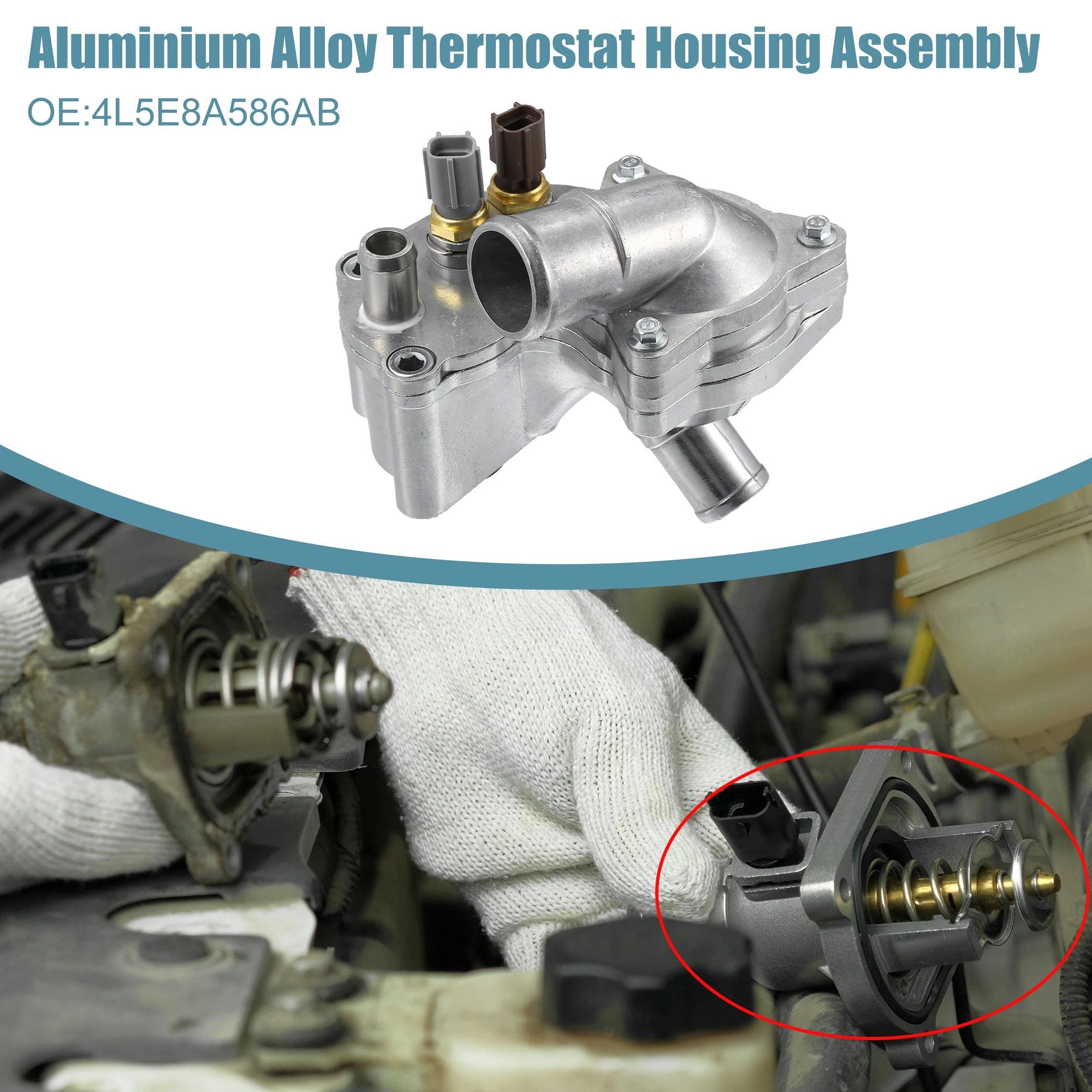 X Autohaux ترقية الألومنيوم ترموستات الإسكان الجمعية لفورد اكسبلورر No.4L5E8A586AB #2