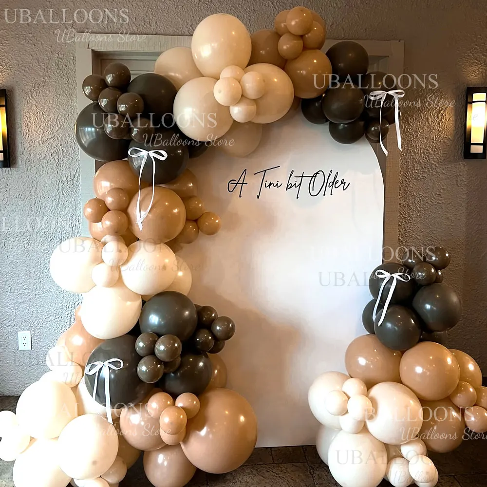 85-teiliges Aprikosenbraunes Ballon-Set Boho Nude Skin Elfenbein Kaffee Khaki Ballonbogen für Geburtstag Babyparty Hochzeit Partydekoration – Detail 6