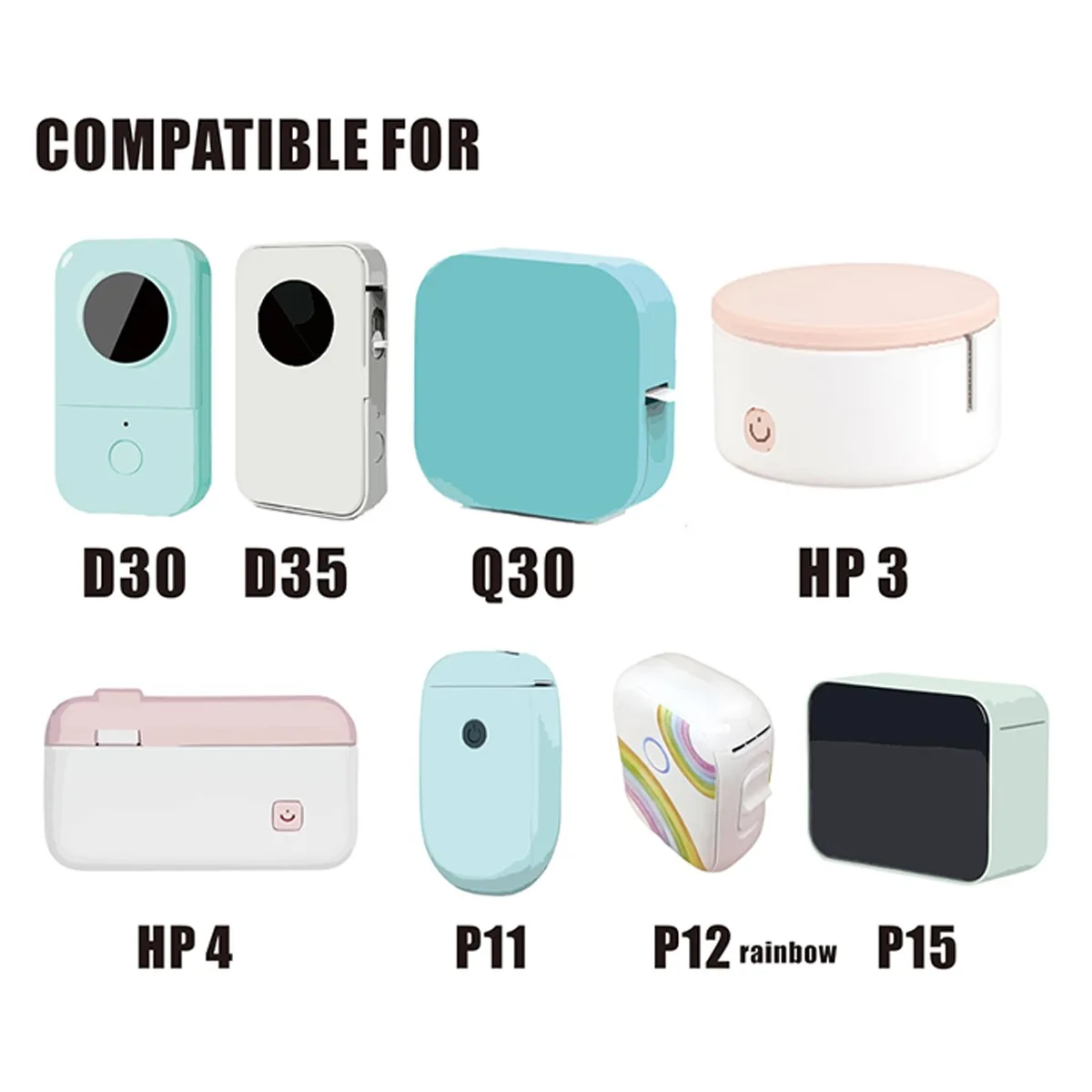 P11 12x40mm Clear Thermal Labels Transparent Waterproof Oilproof Stickers Phomemo D30/Q30 Printer for Kitchen Jar Cable Office