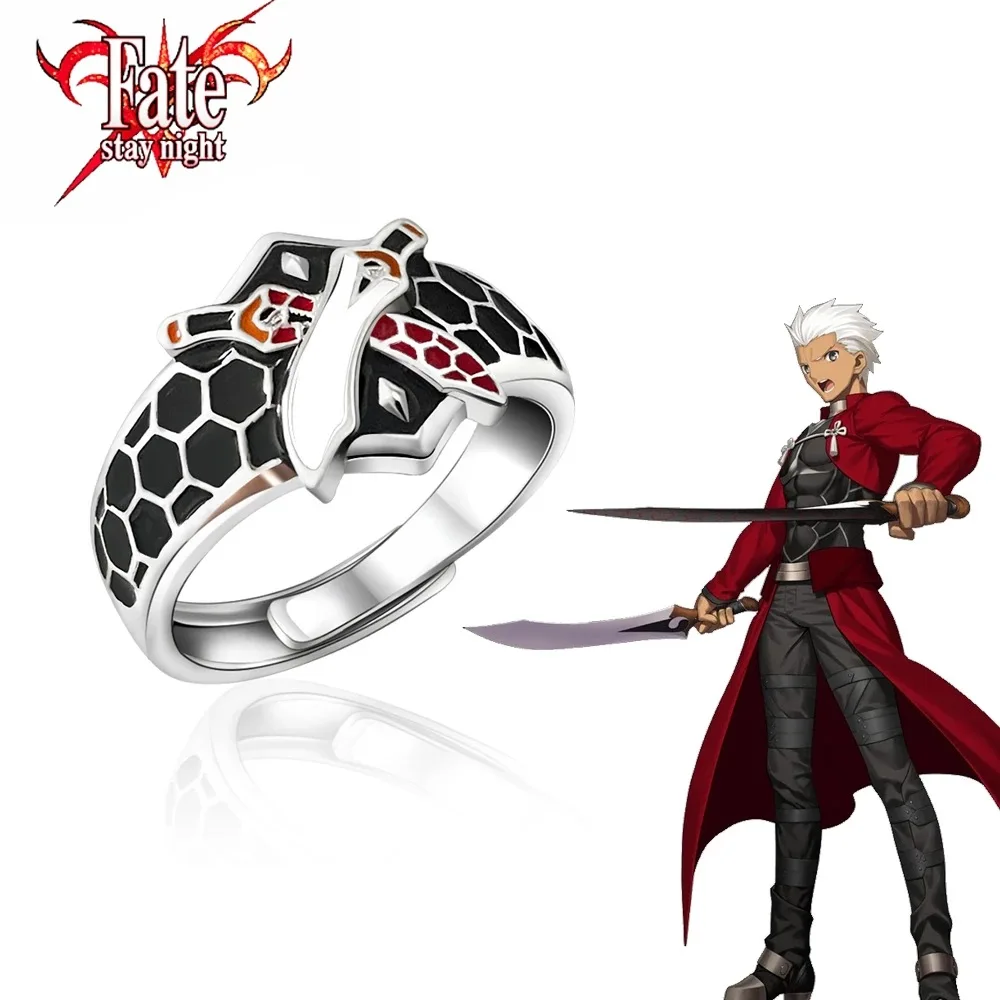 Fate Stay Night EMIYA Archer Kanshou Bakuya Ring Cosplay Costume Prop Gift for Fans