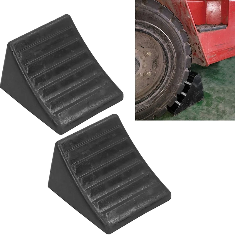 Wheel Chocks Skid Resist Rubber Chock Strength Car Stopper Wheel Stop Slider Block Pad Slope Chock