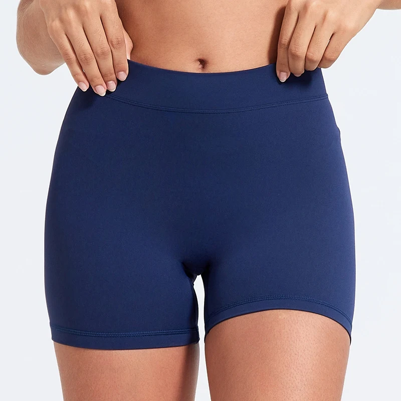 Sexy V-Back Shorts High Waisted Hip Lifting Yoga Shorts Women's Nylon Tight Fitting Shorts Training Sports Fitness Pants image 3