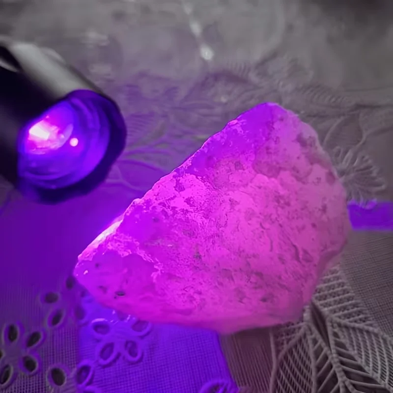 Reactive Pink Calcite - Natural Irregular Shape, UV Reacts to Orange/Pink Light, Crystal Collection,  Desktop Home Decor