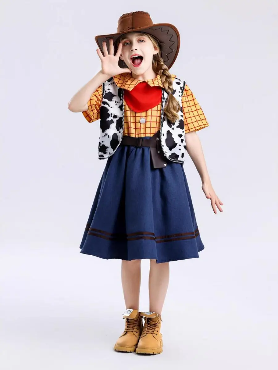 장난감 S 코스튬 해티 소녀 코스프레 의상 어린이 공연 의류 할로윈 역할 놀이 의류 폴리에스터 소재