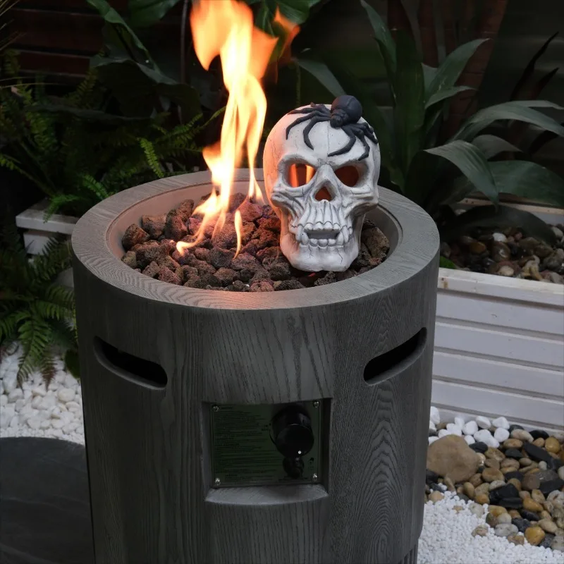 Spider Skull Fireproof Skull Bonfire Accessories for Halloween Outdoor Decorations Suitable for Gas Propane Wood Fire