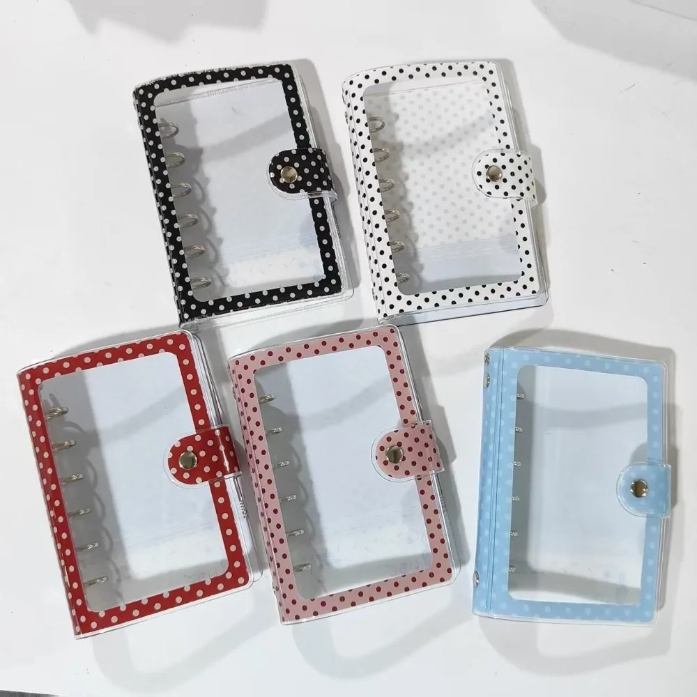 INS PVC A7 Binder Cover A7 Clear Polka Dot Clear Binder Polka Dot Kpop Photocard Album Cover Kpop Photocard Collection view 2