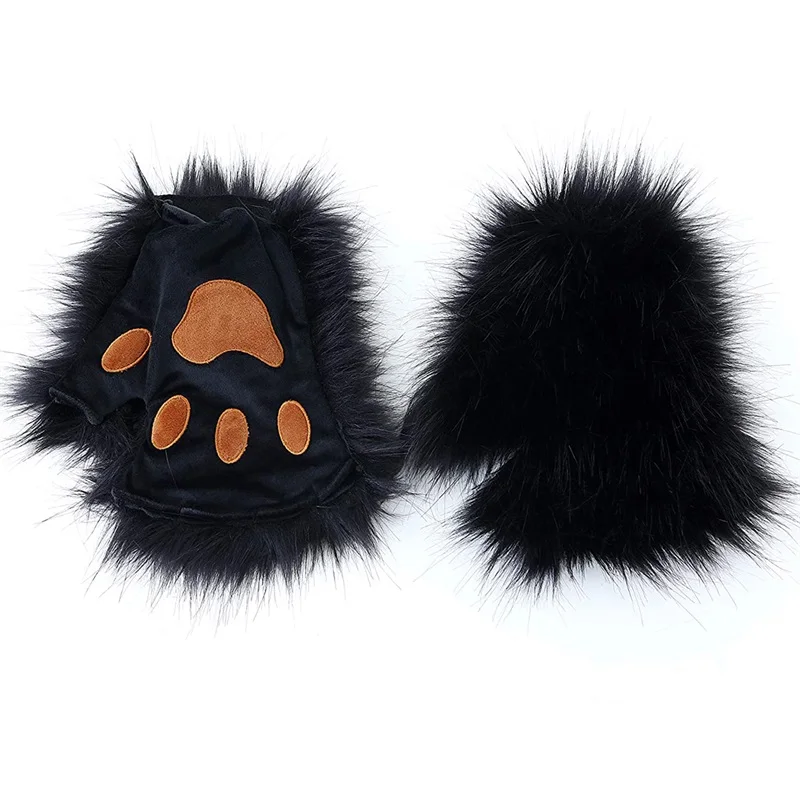 Kawaii Haarschmuck Fuchsohren Plüschschwanz Niedliche Pfoten Set Cosplay Sekundäre Yuan Anime Charaktere Ausstellung Requisiten Partykleid – Detail 14