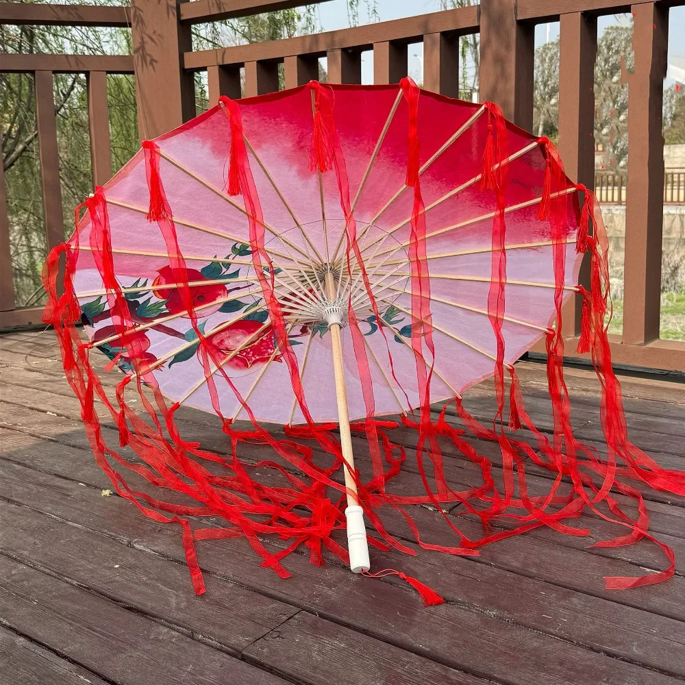 

Светодиодный зонт ручной работы из китайской японской пряжи, мультистиль, диаметр 70/82 см, антикварный танцевальный зонт для косплея, белый зонт для рукоделия
