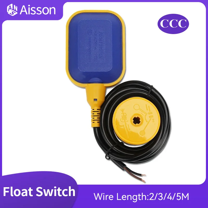 220V 8A Float Switch Water Level Controller 2M/3M/4M/5M Liquid Switches Contactor Sensor Pump Tank Fluid