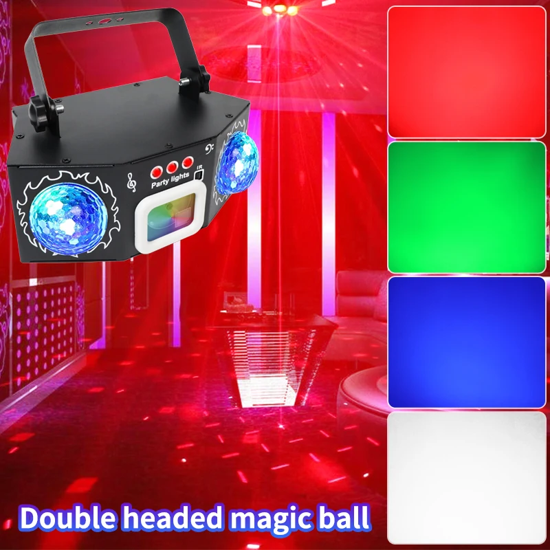 Lampu Panggung LED Bola Disko WZSTAR RG dengan Kontrol Remote DMX untuk DJ, Lampu Strobo Flash RGBW untuk Pencahayaan Pesta dan Acara